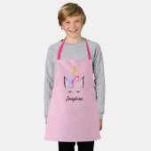 Pink Girly leuke gepersonaliseerde eenhoorn Kinder Schort (Gedragen)