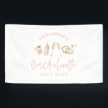 Pink girly modern champagne bachelorette weekend spandoek<br><div class="desc">Roze meisjes moderne champagne en cocktails bachelorette weekendscriptfeest decor.</div>