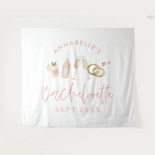 Pink girly modern champagne bachelorette weekend t wandkleed