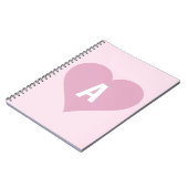 Pink Girly Monogram Heart Notitieboek Journal (Linkerzijde)