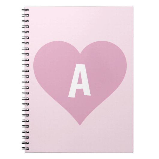 Pink Girly Monogram Heart Notitieboek Journal (Voorkant)