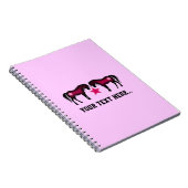 Pink Girly Personalized Horse Notitieboek (Rechterzijde)