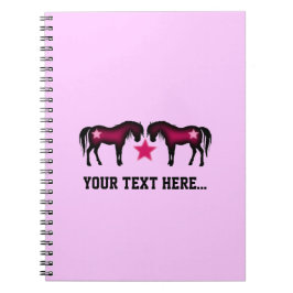 Pink Girly Personalized Horse Notitieboek