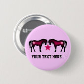 Pink Girly Personalized Horse Ronde Button 5,7 Cm (Voorkant /achterkant)