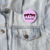 Pink Girly Personalized Horse Ronde Button 5,7 Cm (In situ)