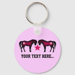 Pink Girly Personalized Horse Sleutelhanger