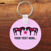 Pink Girly Personalized Horse Sleutelhanger (Voorkant)