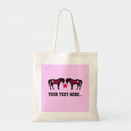 Pink Girly Personalized Horse Tote Bag