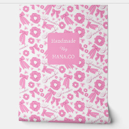 Pink Girly Scrunchies Pattern Cute Hair Accessory Behang
