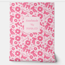 Pink Girly Scrunchies Pattern Cute Hair Accessory Behang