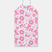 Pink Girly Scrunchies Pattern Cute Hair Accessory Cadeaulabel (Achterkant)