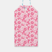 Pink Girly Scrunchies Pattern Cute Hair Accessory Cadeaulabel (Achterkant)