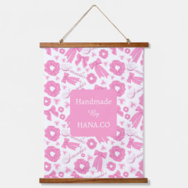 Pink Girly Scrunchies Pattern Cute Hair Accessory Hangend Wandkleed