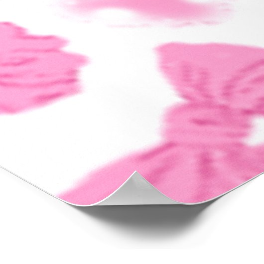 Pink Girly Scrunchies Pattern Cute Hair Accessory Poster (Hoek)