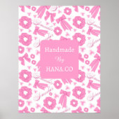 Pink Girly Scrunchies Pattern Cute Hair Accessory Poster (Voorkant)