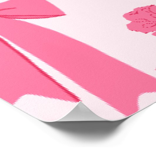 Pink Girly Scrunchies Pattern Cute Hair Accessory Poster (Hoek)