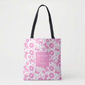 Pink Girly Scrunchies Pattern Cute Hair Accessory Tote Bag (Voorkant)