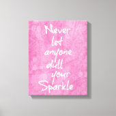 Pink Girly Sparkle Quote Canvas Afdruk (Voorkant)