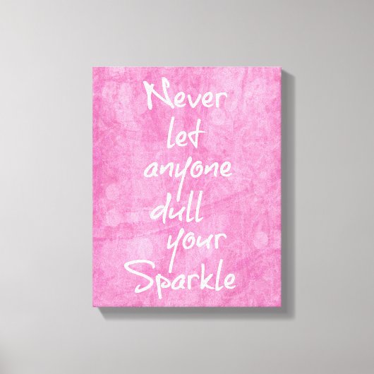 Pink Girly Sparkle Quote Canvas Afdruk (Voorkant)
