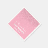 Pink Girly Sparkly Glitter Baby shower Servet (Hoek)