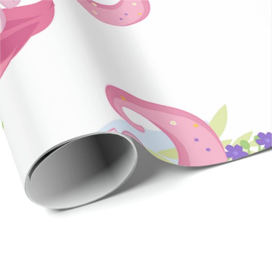 Pink Girly Unicorn Rainbow Pattern Wrapping Paper Cadeaupapier (Rol Hoek)