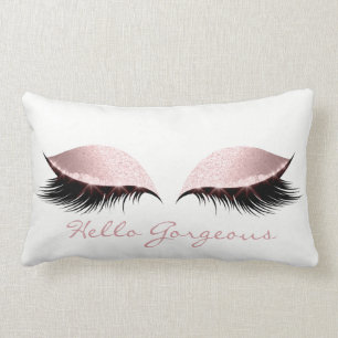 Pink Girrly Pastel Makeup Lashes Hallo Kussen