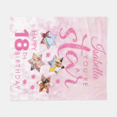 Pink Glam 18th Birthday Star Fotocollage Fleece Deken (Voorkant (Horizontaal))