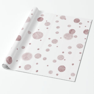 Pink Glam Bokeh Confetti Stippen Cadeaupapier