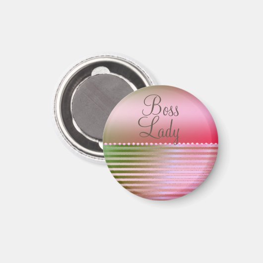 Pink Glam Boss Lady Magneet (Voorkant / Achterkant)
