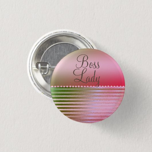 Pink Glam Boss Lady Ronde Button 3,2 Cm (Voorkant /achterkant)