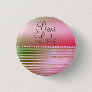 Pink Glam Boss Lady Ronde Button 3,2 Cm