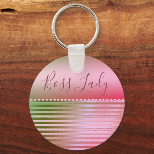 Pink Glam Boss Lady Sleutelhanger (Voorkant)