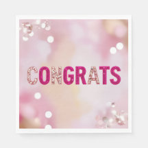 Pink Glam "Congrats" party servetten
