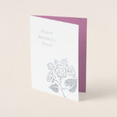 Pink Glam Diamonds Roos Bloemen Verjaardag Folie Kaarten (Voorkant)