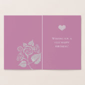 Pink Glam Diamonds Roos Bloemen Verjaardag Folie Kaarten (Binnen)