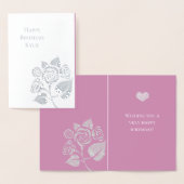 Pink Glam Diamonds Roos Bloemen Verjaardag Folie Kaarten (Display)