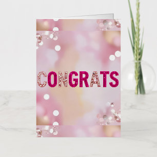 Pink Glam "Gefeliciteerd" Folie Wenskaart