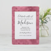 Pink Glam Glitzy Lips Birthday Kaart (Staand voorkant)