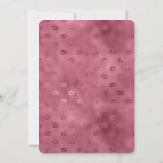 Pink Glam Glitzy Lips Birthday Kaart (Achterkant)