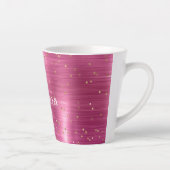 Pink Glam Gold Sparkle Confetti gepersonaliseerd Latte Mok (Rechts)