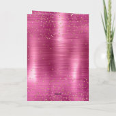 Pink Glam Gold Sparkle Confetti Verjaardag Kaart (Achterkant)