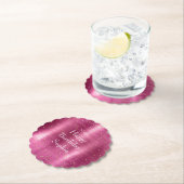 Pink Glam Gold Sparkle Confetti Verjaardag Kartonnen Onderzetters (Insitu)