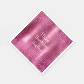 Pink Glam Gold Sparkle Confetti Verjaardag Servet (Hoek)