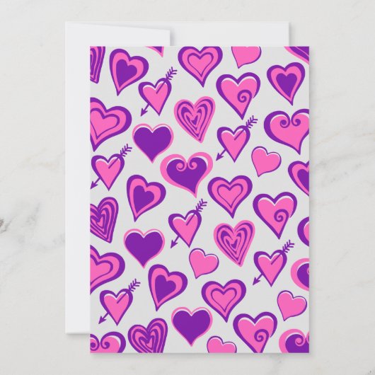 Pink Glam Heart Pattern 39e verjaardag uitnodiging (Achterkant)
