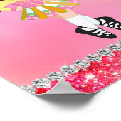 Pink Glam Irish Dance Brunette Girl Poster (Hoek)