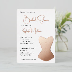 Pink Glam Pearl Two Hearts Vrijgezellenfeest Folie Uitnodiging