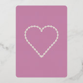 Pink Glam Pearl Two Hearts Vrijgezellenfeest Folie Uitnodiging (Achterkant)