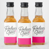 Pink Glam Rodeo Crew Western Bachelorette Party Likeurfles Etiket (Flessen)