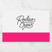 Pink Glam Rodeo Crew Western Bachelorette Party Likeurfles Etiket (Enkel label)