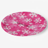 Pink Glam Sneeuwvlokken Kerstmis Papieren Bordje (Gekanteld)